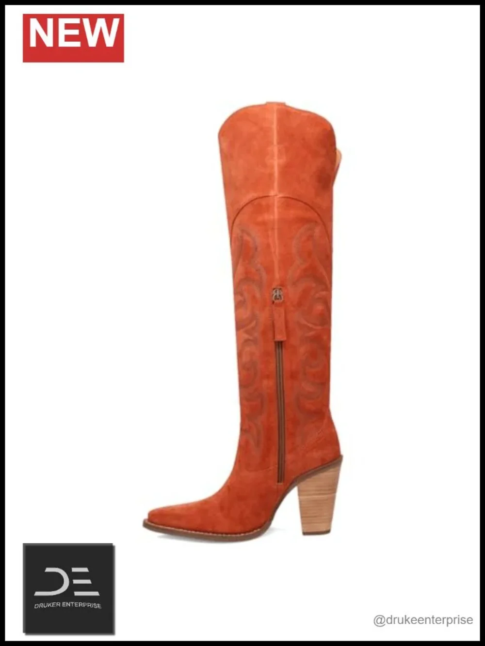 Dingo Primadonna Suede Over Knee Boots Snip Toe Zippered 3